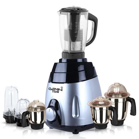 Buy Gemini VGBMGF21 750Watts Mixer Juicer Grinder with 6 Jars (1 Juicer ...