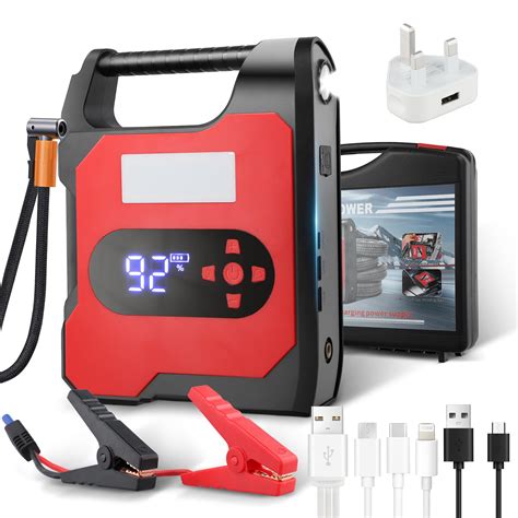 Buy TOPEV Car Jump Starter Power Pack with Tyre Inflator,12V 2000A Car ...