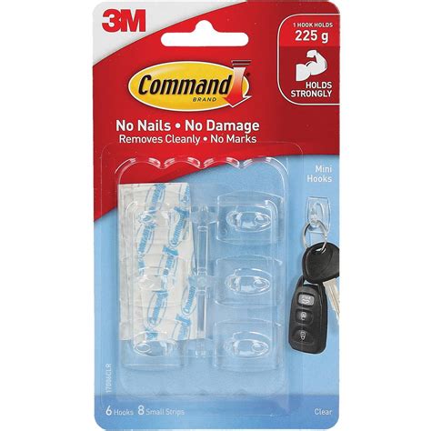 3m Command Mini Hooks Clear 6pk | Woolworths