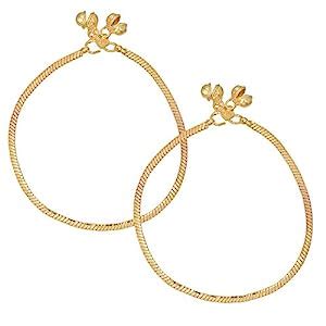Memoir Gold Plated flat snake chain Payal Pajeb Anklet Women ...