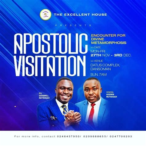 APOSTOLIC VISITATION , Datus Complex Dansoman, Accra, 27 November to 3 ...