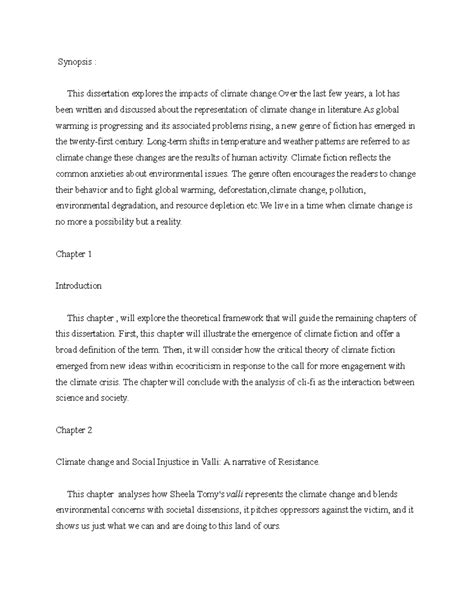 Climate Change in Literature: A Synopsis of Impacts and Resistance ...