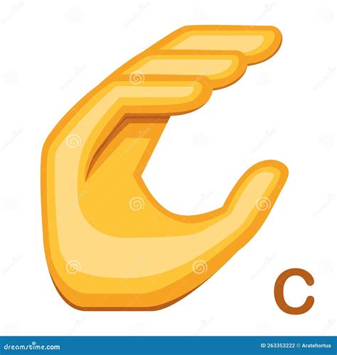 Vector Sign Language Icon Letter C Stock Vector - Illustration of speak ...