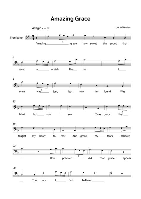 Amazing Grace (arr. Jackson Spindler) by John Newton Sheet Music for ...