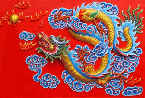 Laeacco 10x6.5ft Chinese Golden Dragon Statue Backdrops Chinese Year ...