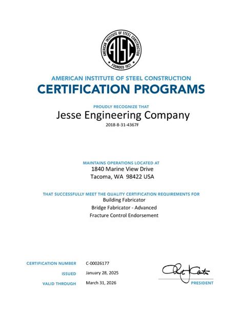 Image result for AISC Certificate