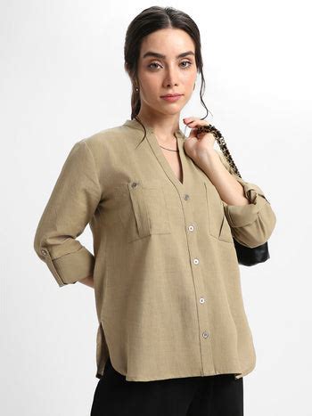 DL Woman Round Neck Regular Fit Solid Olive Top – DENNIS LINGO
