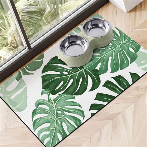 Amazon.com: Dog Food Mats for Floors, Absorbent Dog Bowl Mat for Food ...