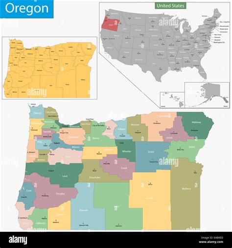 Map of pacific northwest states hi-res stock photography and images - Alamy