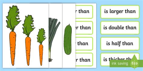 Vegetable Size Comparison Measuring Activity