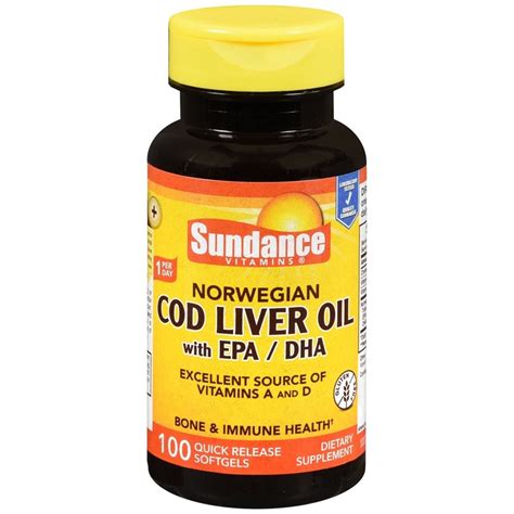 Sundance Norwegian Cod Liver Oil with EPA/DHA Quick Release Softgels ...
