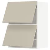 METOD wall cab horizo 2 doors w push-open, white/Havstorp beige ...