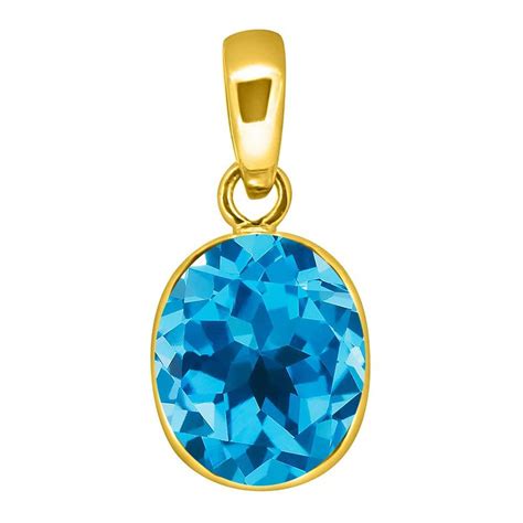 RAMA & MOOL CHAND TRADING Neela pukhraaj Blue Topaz Pendant Locket 3 ...