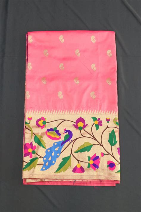 Half Peacock Brocade Paithani Saree – Kokane Paithani and Sons