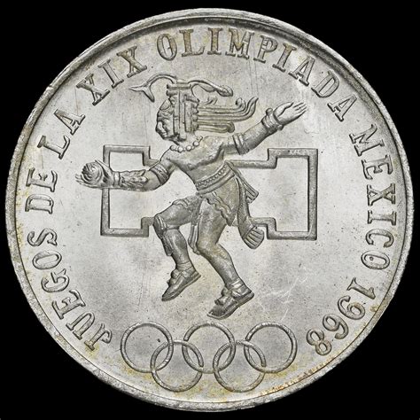 Mexico 1968 Olympic Games Silver 25 Pesos Coin