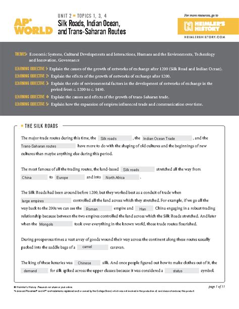AP World Unit 2 Topic 1, 3, 4 Noteguides - H E I M L E R S H I S T O R ...
