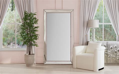 Ashley Floor Mirror - White/Silver - Transitional - Floor Mirrors - by ...