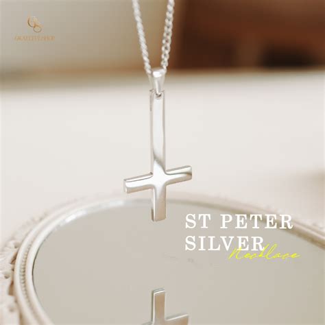 Jual Grateful - Kalung Salib St. Peter (CROSS NECKLACE SILVER STAINLESS ...