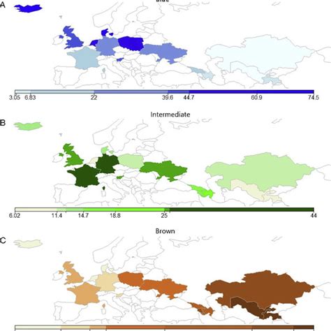 Image result for Eye Color Map Europe