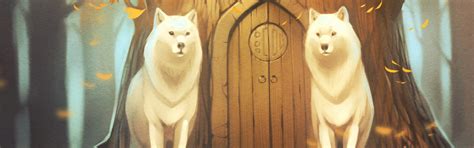 Download wallpaper forest, tree, wolf, the door, art, tree, white ...