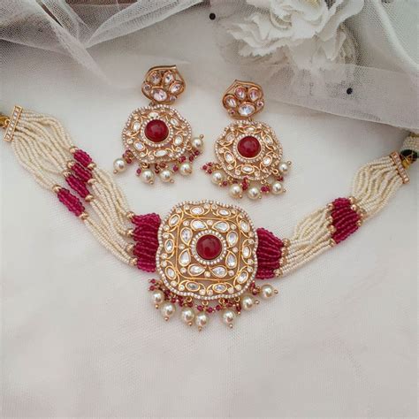 Buy Red Kundan Jewellery Set - Sheera |Twinkklzz|