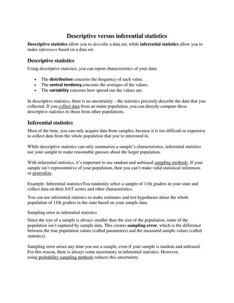 Descriptive versus Inferential Statistics 的图像结果