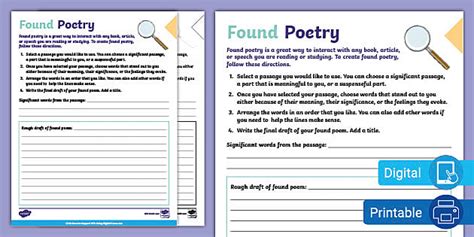 Found Poetry Assignment | ELA | Twinkl USA
