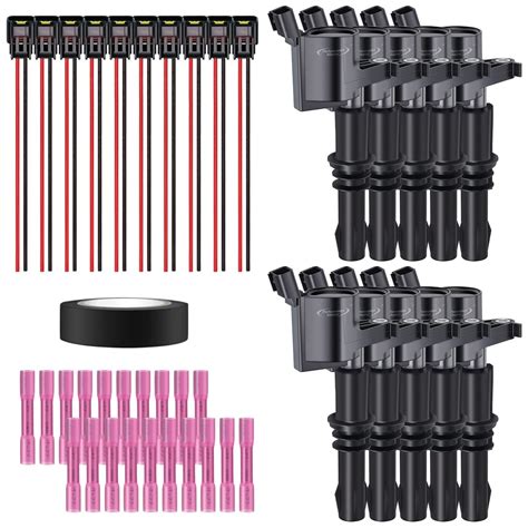 Performance Master Set of 10 Straight Boot Ignition Coils & Pigtail ...