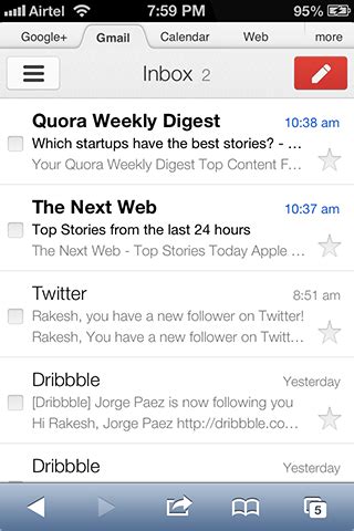 Design lessons from Gmail web app
