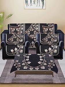 Multitex 5 Seater Cotton Ethnic Design Sofa Covers Set-Grey : Amazon.in ...
