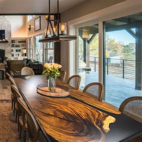 120 inch black resin river table large wood dining table for 10-12 peo ...