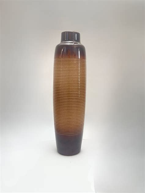 Vintage Floor Vase 70s Brown Floor Vase Large Made in Czechoslovakia by ...
