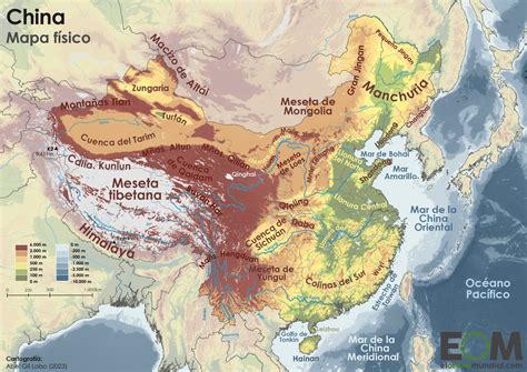 El mapa físico de China - Mapas de El Orden Mundial - EOM