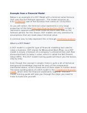 Image result for DCF Model Example