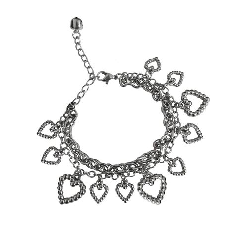 INFINITY Silver Plated Heart Charms of Love Stylish Bracelet for Girls ...