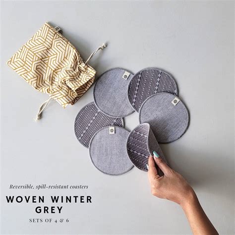 Wipeable & Reversible Cotton Coasters | The Yard House