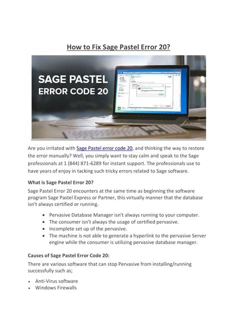 Image result for Error Code 20 On Pastel