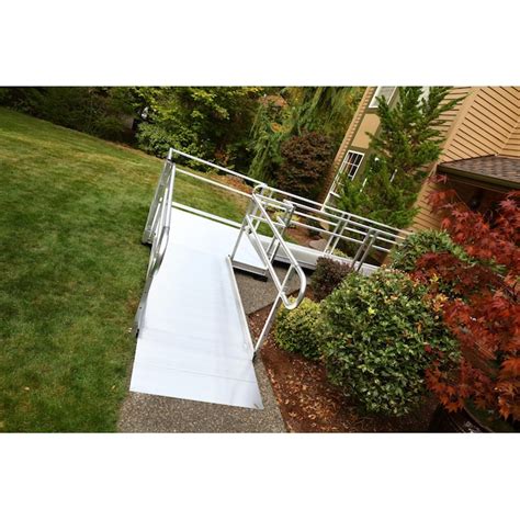 EZ-ACCESS 10-ft x 65.75-in Aluminum Modular Entryway Wheelchair Ramp in ...