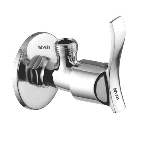 Mysis Angel Brass Angle Valve With Wall Flange (Chrome Finish) : Amazon ...