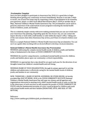 National Children's Mental Health Awareness Day Proclamation - Blank ...
