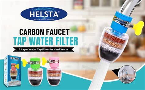 HELSTA® Pack of 2 Activated Carbon Multilayer Tap Water Filters ...
