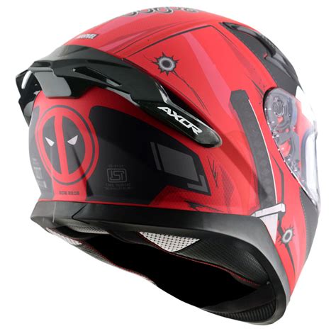 AXOR Apex Marvel Deadpool Dull Black Red Helmet– Moto Central