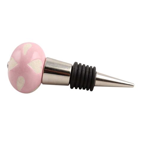 Light Pink Etched Ceramic Wine Stopper