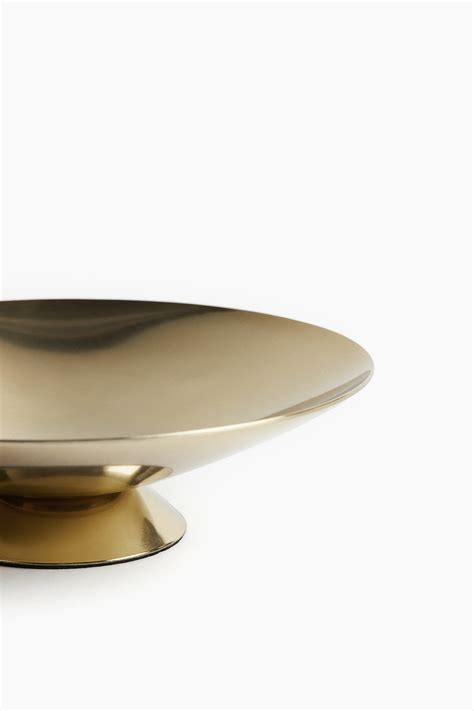 Gold-coloured Small pedestal bowl at H&M Home | H&M IN