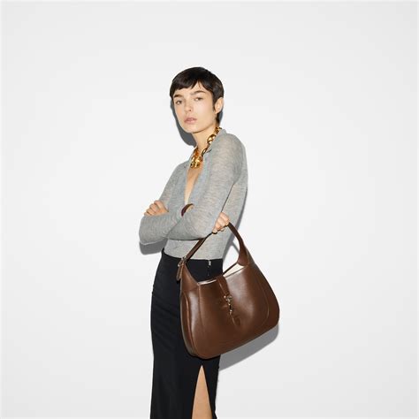 Gucci Jackie large bag in brown leather | GUCCI® US