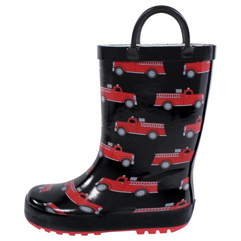 Hudson Baby Infant Boy Rain Boots, Firetrucks, 4 Toddler - Walmart.com