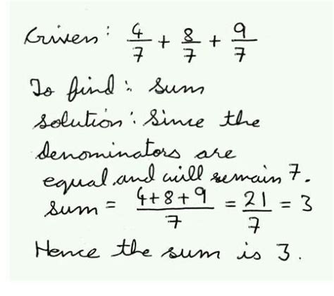 3) Find the sum of 2/7,4/7 and 8/7 - Brainly.in