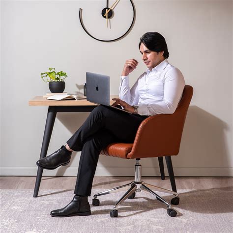 Regency Style Faux Leather Office Chair With Adjustable Height | Nestr ...