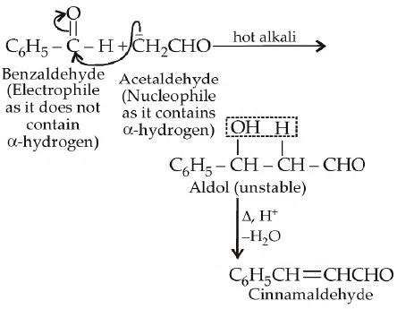 Assertion: Mixture of benzaldehyde and acetaldehyde in hot alkaline ...