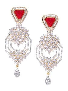 Shayna Stylish Fancy Party Wear Jewellery Gold Plated Dangler Earrings ...